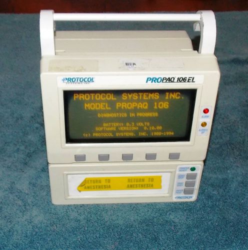Protocol propaq 106 el, vital signs monitor, welch allyn powers up as-is l@@k for sale