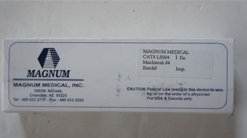 Magnum Medical Standard Macintosh   Laryngoscope Blade Sz 4