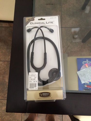 New In Box Black Clinical Dual Head Stethoscope Light Lite Weight 4oz US Seller