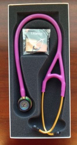 3m littmann cardiology iii 27&#034; stethoscope lavendar rainbow finish #3158 new/box for sale