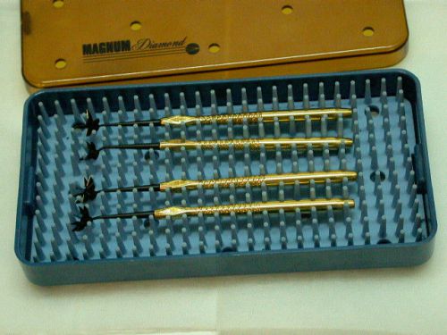 MAGNUM DIAMOND kit of FOUR CORNEAL MARKERS. GOLD PLATED.