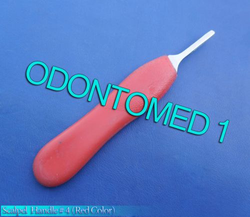 Scalpel Knife Handle # 4 Red Plastic Grip, Surgical Instruments