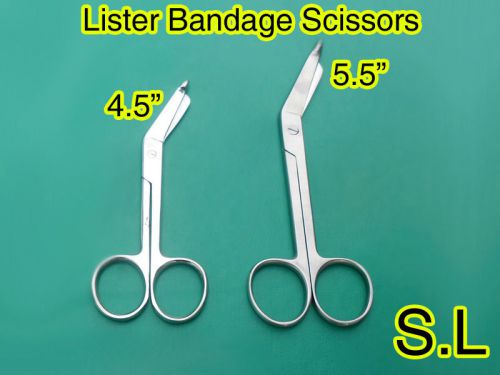 2 Lister Bandage Scissors 4.5&#034;,5.5&#034; Surgical Instruments