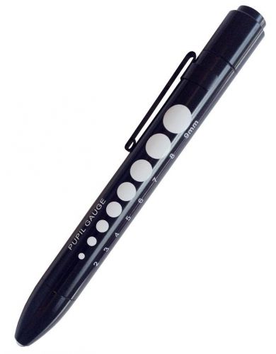 PUPIL GAUGE BLACK Reusable Nurse Pen Light Medical Click Penlight US Seller ALGB