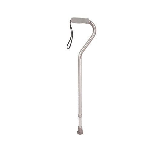 Drive Medical Foam Grip offset Handle Silver Walking Cane, Silver