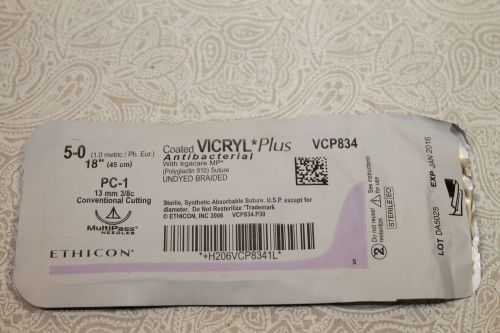 ETHICON COATED 5-0 18&#034; 45CM  VICRYL ANTIBACTERIAL EXP 2016