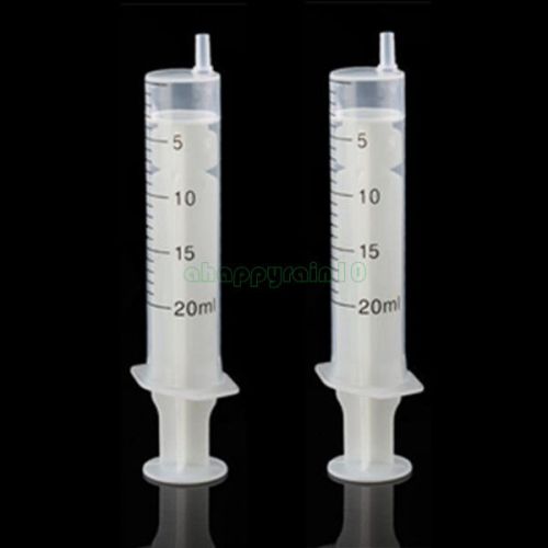 2pcs 20ML Plastic Reusable Syringe for Measuring Hydroponics new