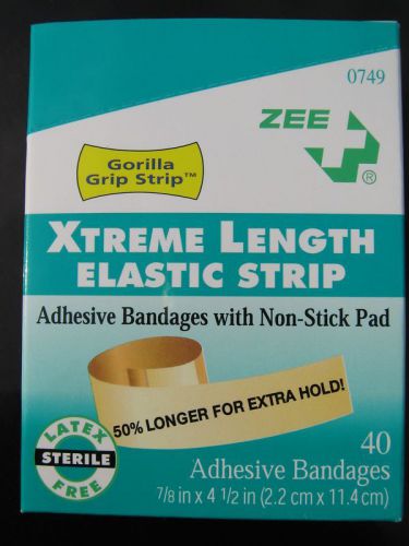 40 Pcs Xtreme Length Elastic Strip Adhesive Bandages Non-Stick Pad Bandage 0749