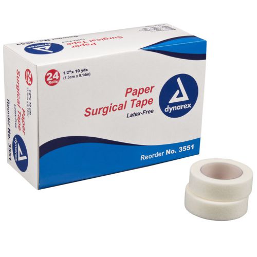 Dynarex paper surgical tape of size: 1 inch X 10 yards - 12 pieces/bo