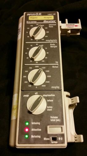 Baxter Infus OR O.R. Syringe Pump With L02 Propofol Label