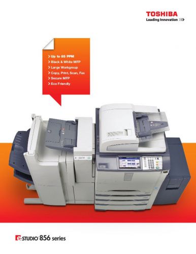Current model toshiba e-studio 556 copier w/print, scan, e-file, 55 cpm for sale