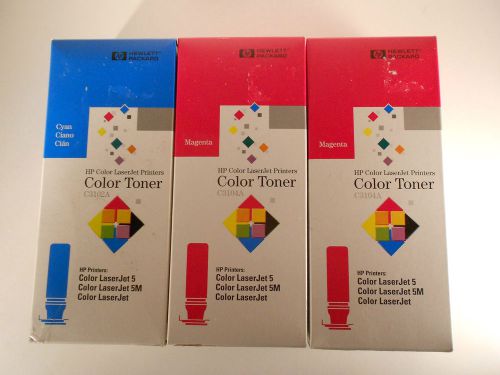 New HP Color Laserjet 5 5M Toners  - Lot of 3 - C3102A Cyan and C3104A Magenta