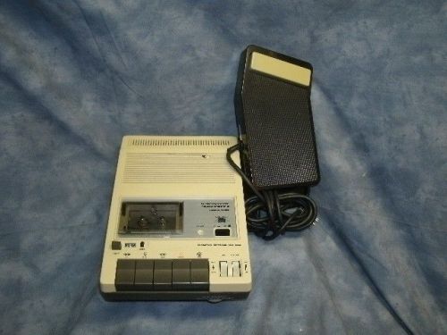 Vintage 2 Speed Olympus 1200 MicroCassette Transcriber /w Foot Pedal