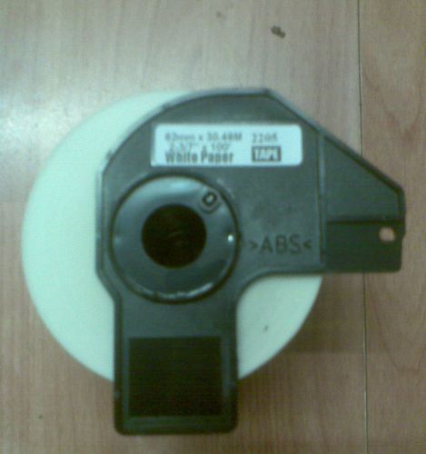 1 x dk22205 continuous 62mm. ql white paper tape for sale