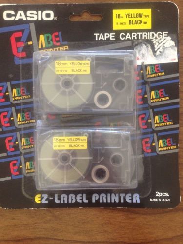 CASIO EZ Label Tape Cartridge 9mm Black Ink Yellow Tape IR-18YW2S