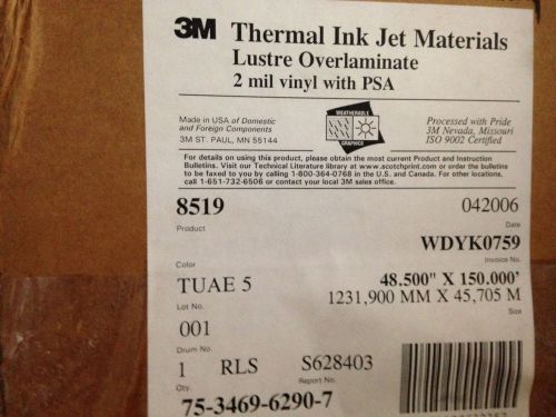 48.5&#034; x 150&#039; 3M Thermal Ink Jet Luster  Overlaminates 2 mil vinyl with PSA