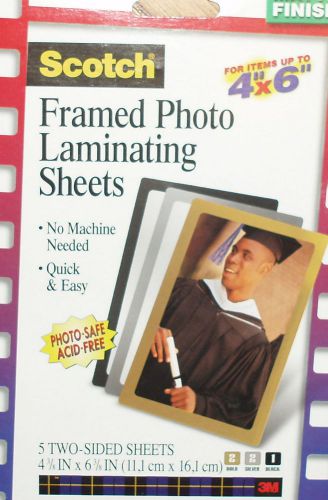 LOT OF 4 PHOTO / FRAME 4&#034; X 6&#034; SCOTCH 20  LAMINATING SHEETS NO MACHINE NEEDED