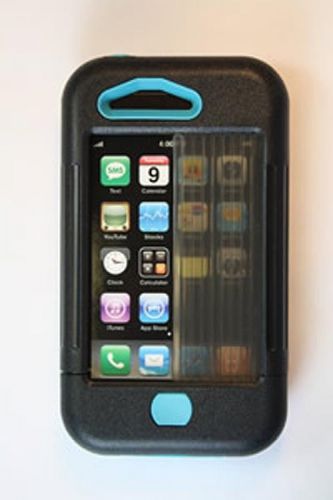 Case Black Turquoise Accents Cover for Apple iPhone 3 LN7X