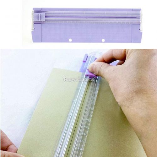 Safe A4 Portable Guillotine Ruler Paper Cutter Trimmer Cutting Purple Machine