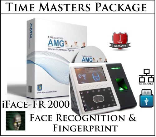 NEW TIME MASTERS FR-2000 FACE RECOGNITION FINGERPRINT EMPLOYEE TIME CLOCK  $438!