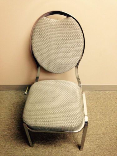 10 Gray Padded Stacking Chairs