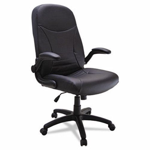 Mayline Big &amp; Tall Executive Pivot-Arm Chair, Black Leather (MLN6446AGBLT)