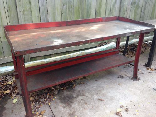 Vintage industrial steel table salvaged from a factory: nice height-sit or stand for sale