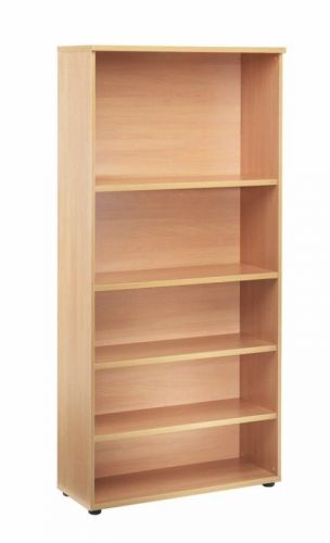3 x  TALL BOOK-CASES IN BEECH - 1800MM X 900MM -  SOLID BACK