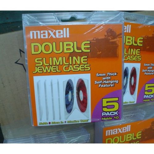 30 MAXELL DOUBLE SLIMLINE CD CVD JEWEL CASES CD-391 NEW