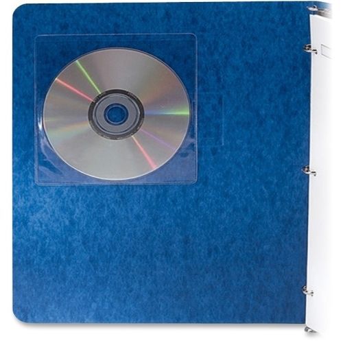 Fellowes Adhesive CD Holders -5/Pk -Sleeve -Slide Insert - Clear -1 CD/DVD
