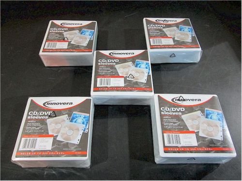 500 New Innovera Fabric-Lined, Double-Sided CD/DVD Sleeves  IVR39401