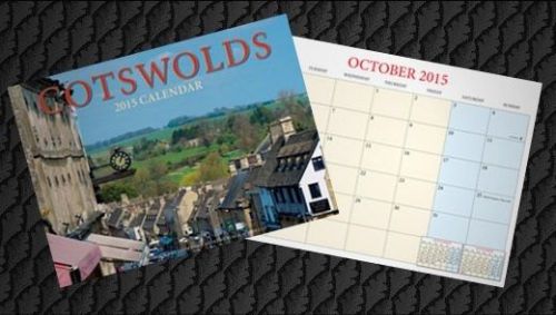 2015 WALL CALENDAR - ROMANCE OF THE COTSWOLDS - 24.5 by 34 cms