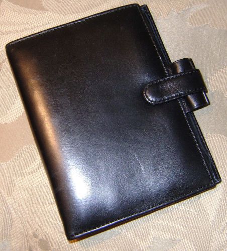 FILOFAX &#034;Mayfair&#034; Leather Pocket Organizer – Black