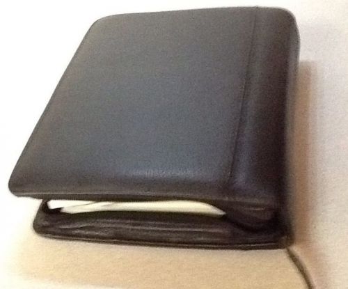 Franklin Quest Black Leather Classic Binder 7-ring Planner organizers + Filler