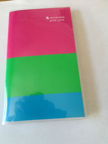 2014 - 2016 at-a-glance®color play academic 2 year monthly pocket planner for sale