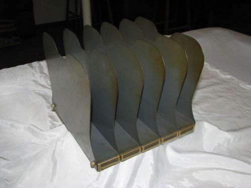 Vintage 5 sect wide-slot vertical desk paper file-metal office organizers guc for sale