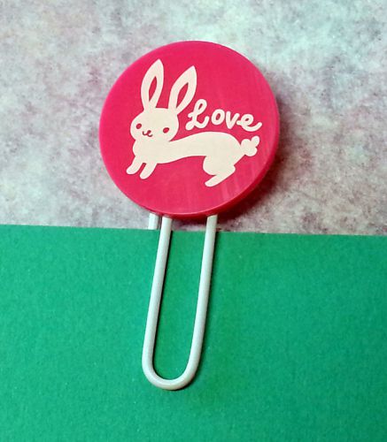Cute bunny book mark + assorted colors regular shape paper clips * brand new for sale
