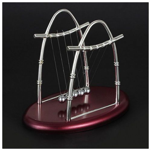 Arc-shaped Newton&#039;s Cradle Steel Balance Ball Physics Science Fun Desk Toy Gift