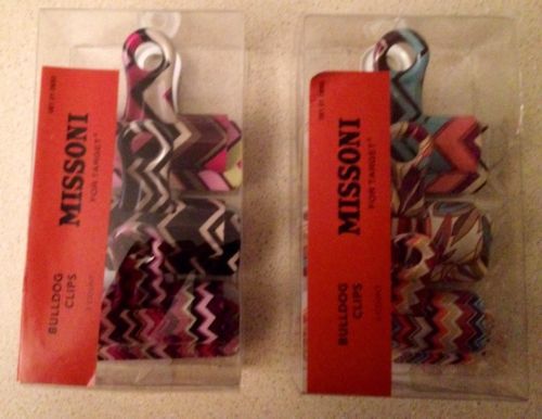 NIB Missoni for Target Bulldog Clip For Office 2 Sets -- 6 Clips Total!