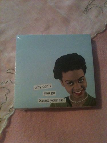 NEW anne taintor Vintage Revisited sticky notes~why don&#039;t you go Xerox your a**?