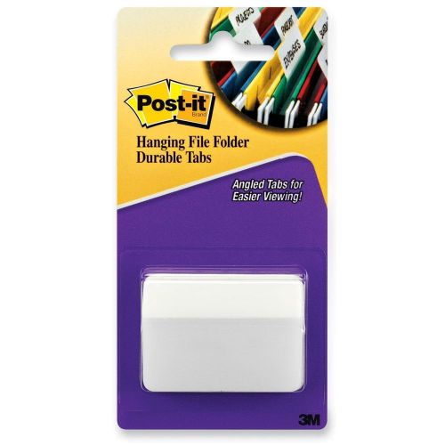 NEW Post-it Tabs, 2-Inch Angled Solid, White, 50-Tabs/Pack