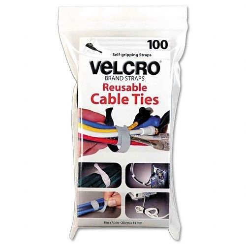 Velcro reusable self gripping cable ties-100ct-new- us fast shipping -made in us for sale