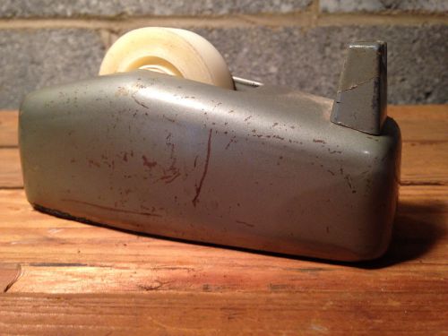 Steel Grey Industrial Tape dispenser. Steampunk desk wear, aged rusted &amp; vintage