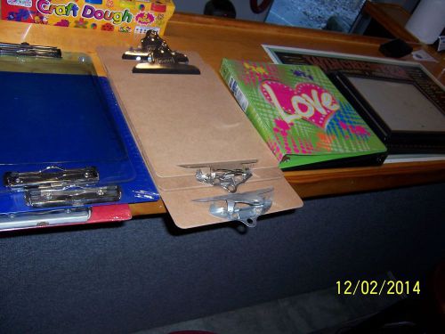 Lot of Clip Boards, 3 ring binders and picture frames