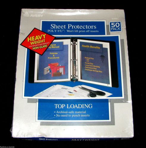 New avery heavyweight non-glare 3-ring sheet protectors heavy duty top loading for sale