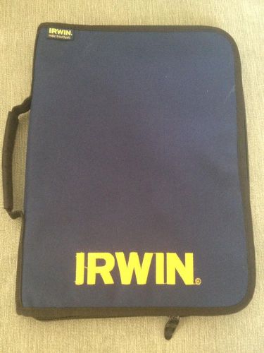 IRWIN Tools Zipper Binder Portfolio Jobsite Work School Zippered Blue w/ Handle