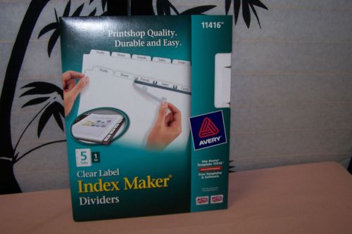 Avery Clear Label Index Maker Dividers #11416 New in Pack Printshop quality nice