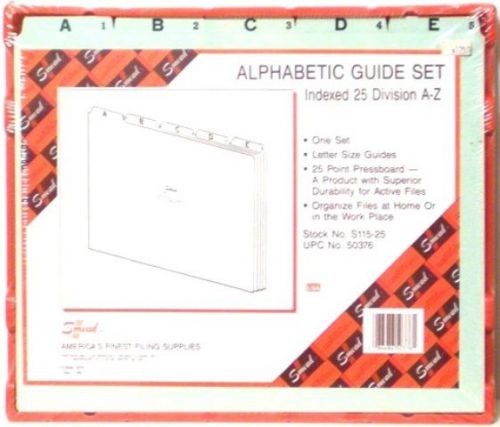 SMEAD - ALPHA GUIDE SET FOR FILE CABINET - A-Z - HEAVY CARDSTOCK