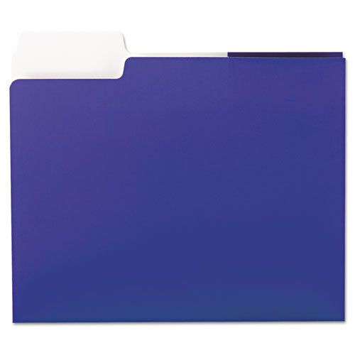 SuperTab Two-Pocket Folders, Letter Size, Blue, 5/Pack