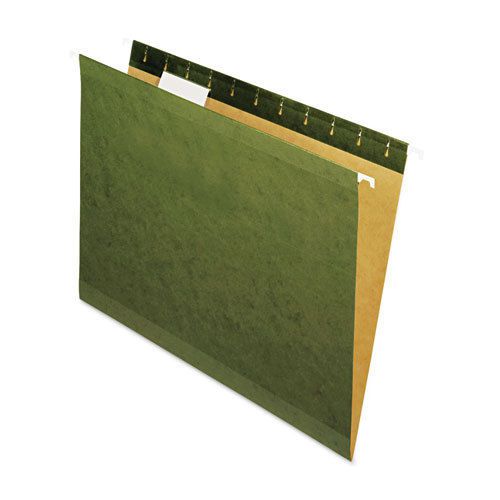 Reinforced recycled hanging folder, 1/5 cut, letter, standard green, 25/box for sale